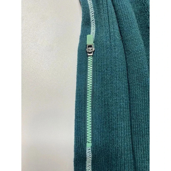 Athleta Sidestep Half-Zip Pullover Sweater Women's Small Green Thumbholes Cotton - Picture 10 of 10